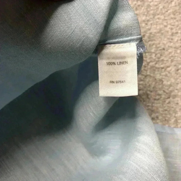 J Jill Linen Tunic Petite Blue Button Down Collared Long Sleeves - Picture 5 of 9